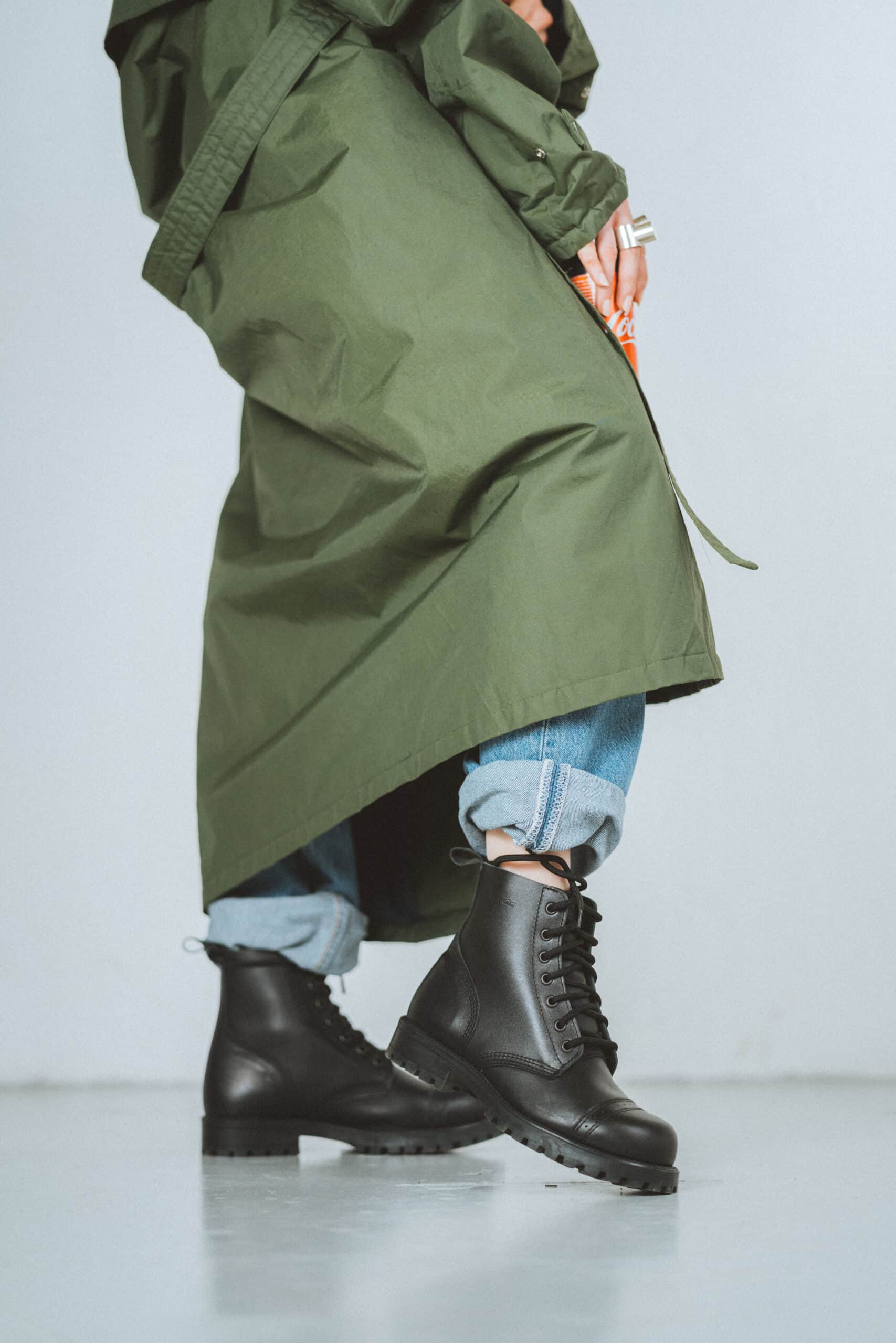 SAMELIN 517 odiniai batai (Aviator Boots), spalva - juoda – Vivamy