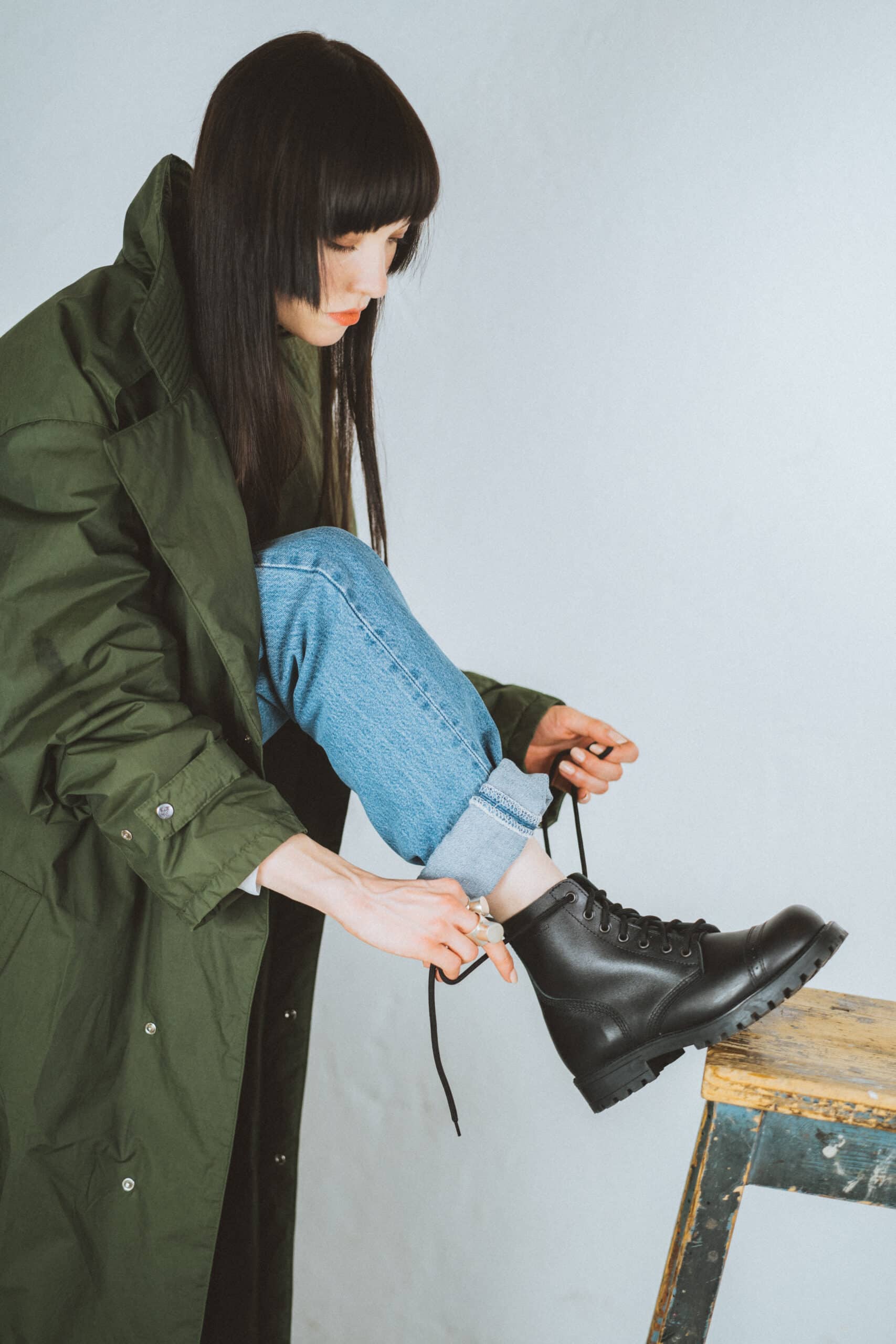 SAMELIN 517 odiniai batai (Aviator Boots), spalva - juoda – Vivamy